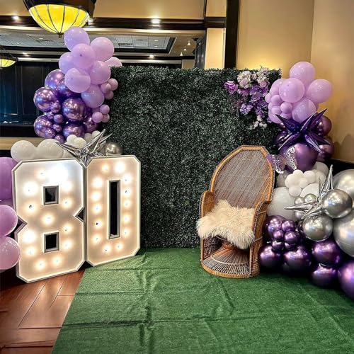 Image of Purple Silver Balloons, 12 Inch Metallic Purple Silver Balloons Light Purple Silver Latex Balloons Lavender Silver Confetti Balloons for Princess Party Girl Birthday Wedding Baby Shower Decorations