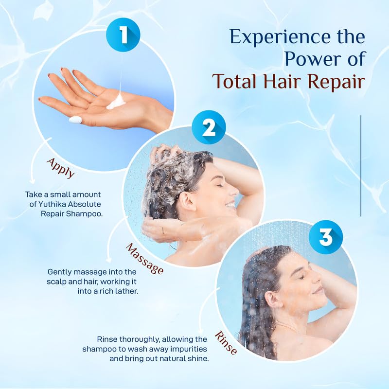 Yuthika Absolute Repair Shampoo For Damaged Hair 180ml |Total Nourishing Shampoo For Women & Men| Enriched With Argan Oil & Amaryllis Extract - Image 5