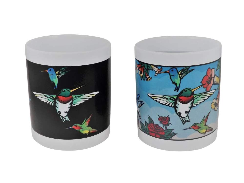Hummingbirds Magic taza de café que cambia de color