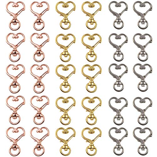 Llavero Giratorio Corazón Metal Clip De Llavero Corazón Mosquetón De Corazón Cierre De Gancho De Llavero De Aleación De...