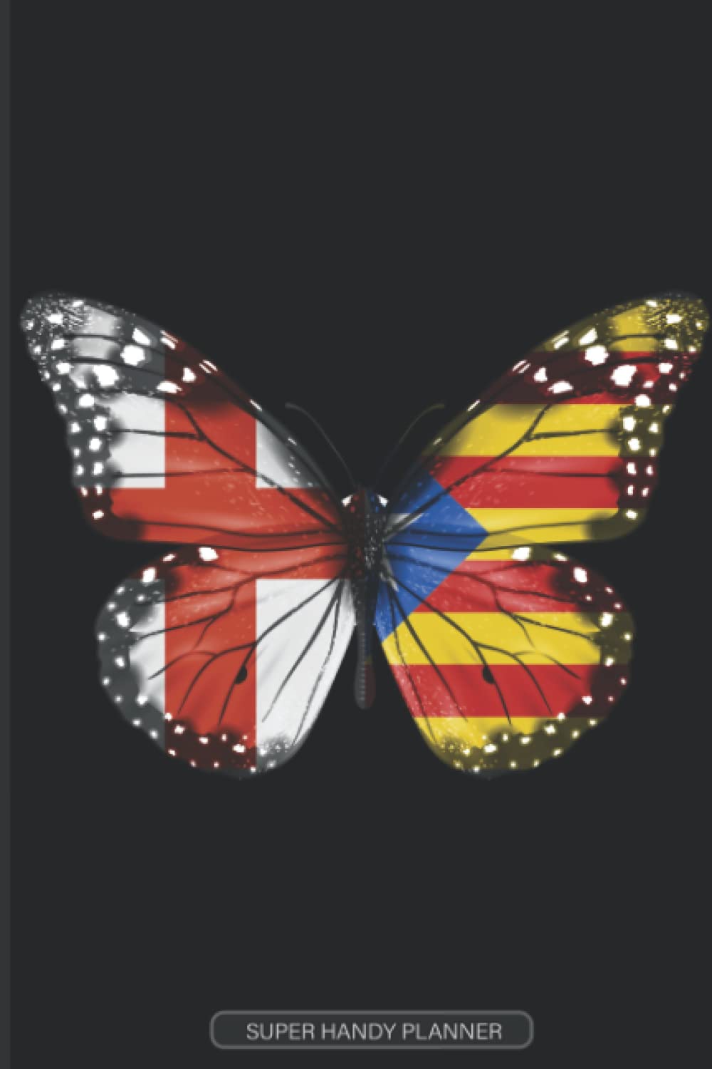 Planner: English Catalan Flag Combined Butterfly Flags Of England Catalonia