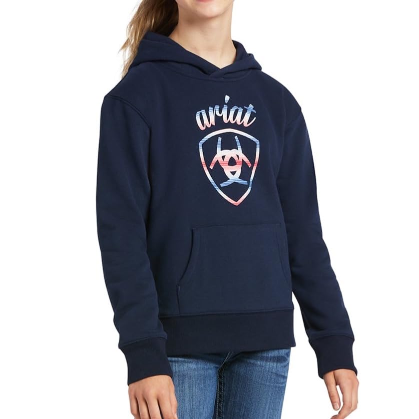 Sweat à capuche bleu marine pour filles avec logo coloré Serape