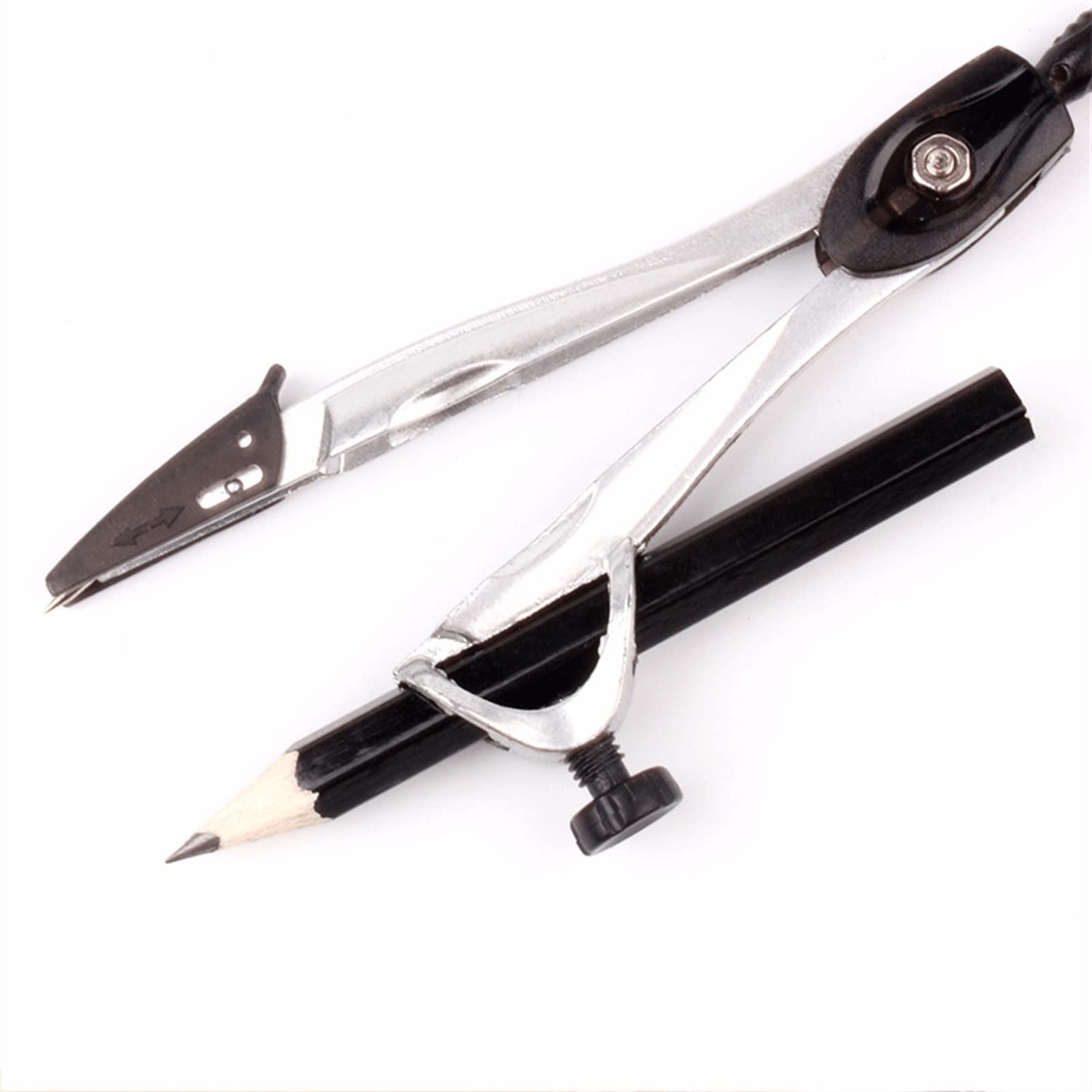 Math Compass Metal Drawing Compass Geometry Compass and Protractor Set Ruler Compass Math Drafting Tool School Office Stationery Compass School (Color : Black)