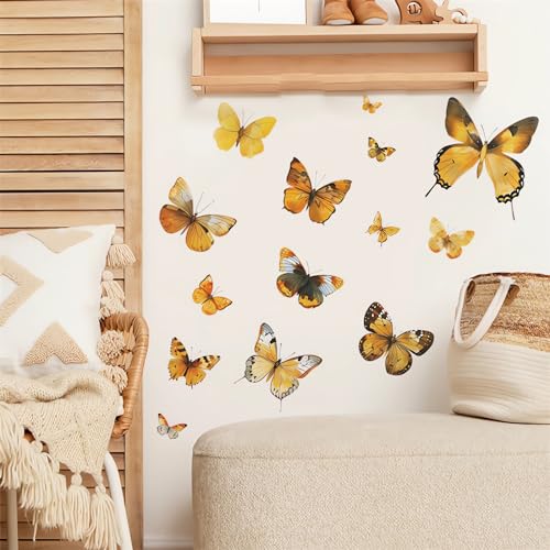 14 Piezas Stickers Vinilo Mariposas Amarillas para Pared miniatura 2