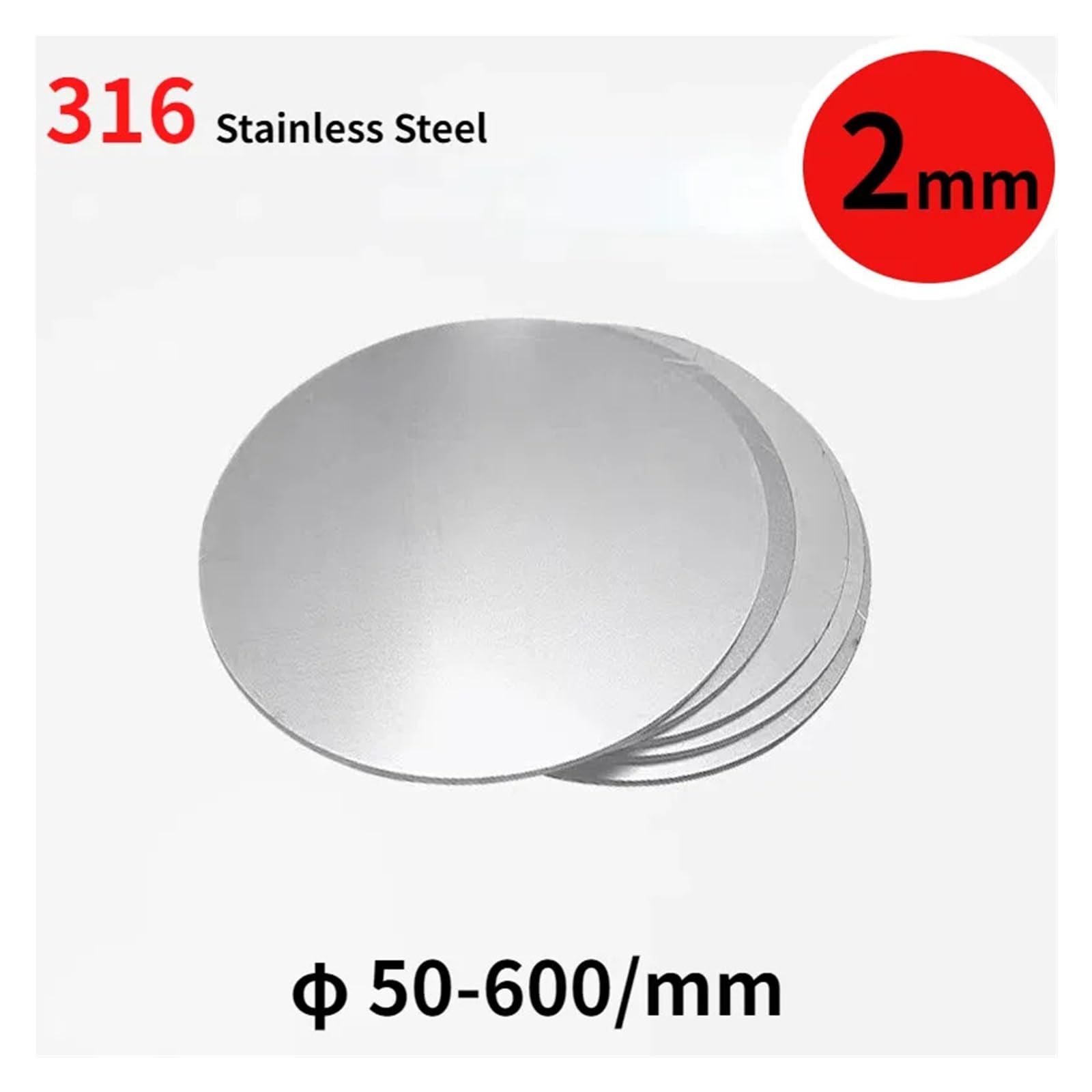 Runde Edelstahlplatte 304 - 200mm Durchmesser, 1,5mm Stärke - Perfekt Für Industrie & DIY-Projekte