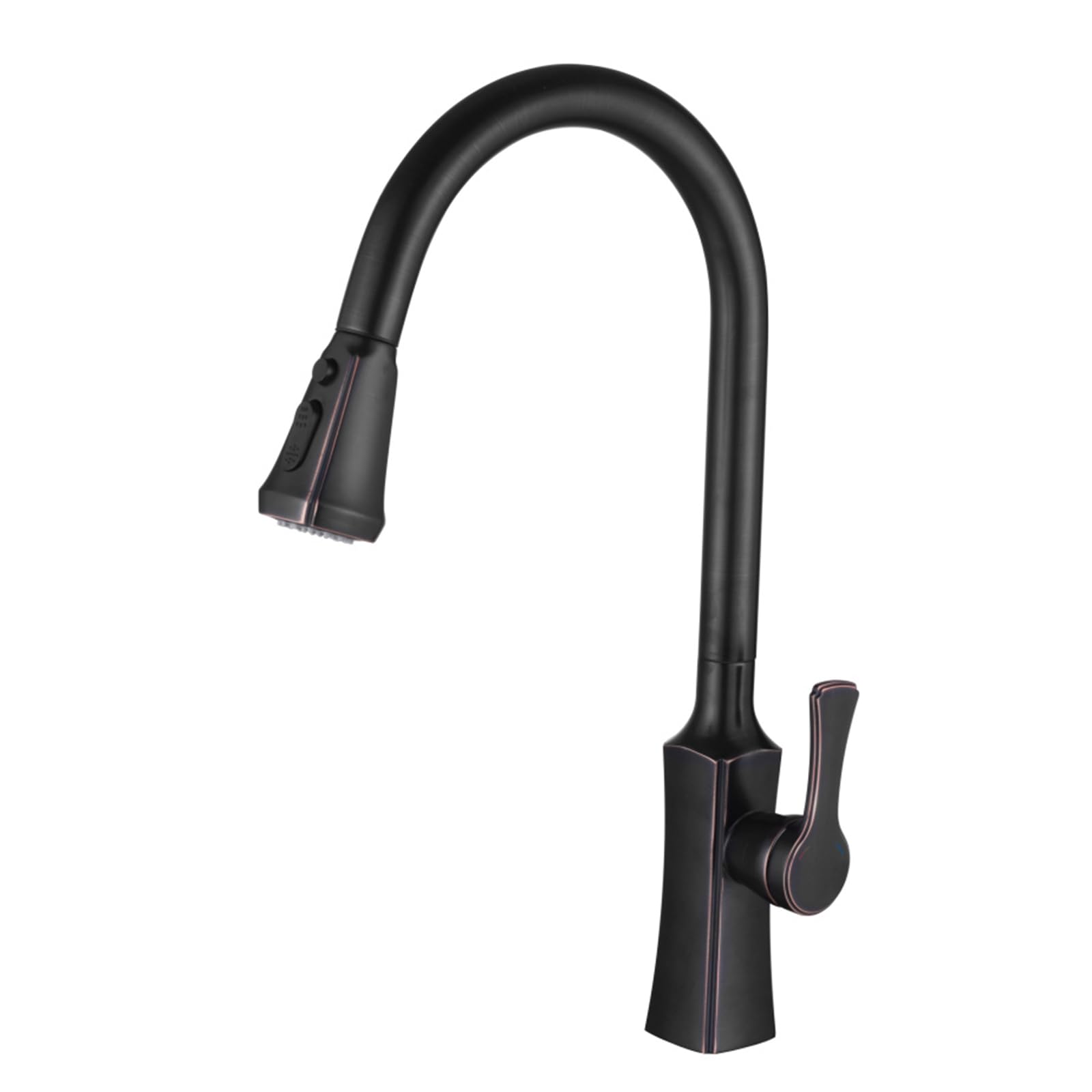 ZYCHSJXA Kitchen Sink Mixer Tap with Pull Out Sprayer Single Lever 360 Swivel 2 Spray Mode Brass,Antique Black
