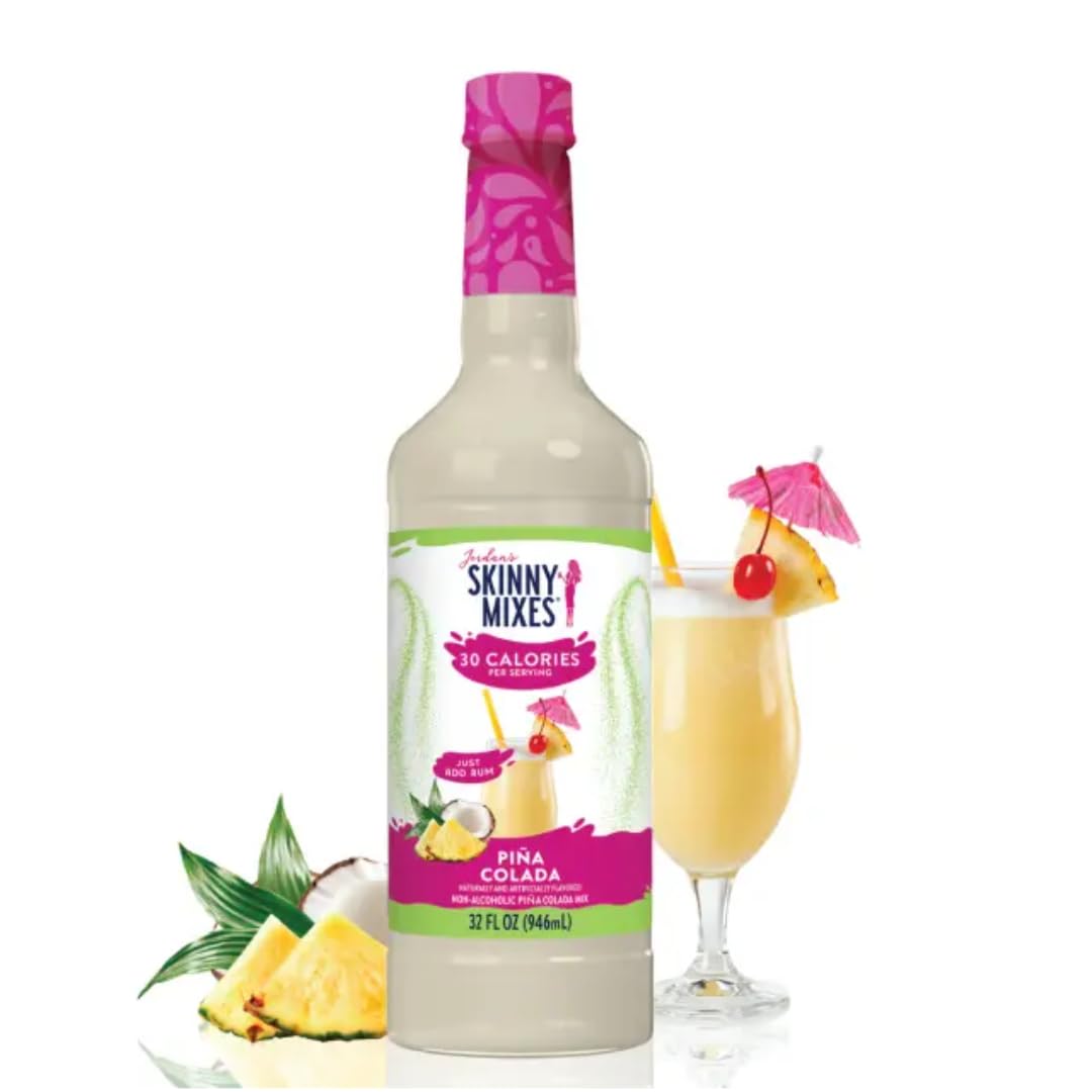 Pina Colada Mix, Flavored Cocktail Mixer for Drinks, Tropical Drink Flavoring for Cocktails & Mocktails, Low Calorie, Gluten Free, Keto Friendly, 32 Fl Oz, 1 Pack