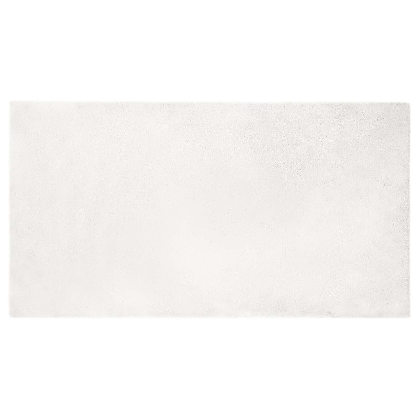 Tapis rectangulaire moderne blanc haut de gamme toucher lapin 80x150 cm