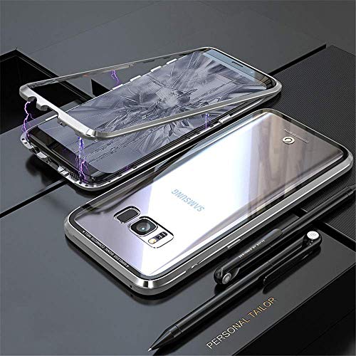 Gypsophilaa Coque Samsung Galaxy S7 Edge Adsorption Magnétique Tech étui Antichoc Aimants puissants Cadre intégré Protection à 360 degrés Métal Flip Cover Inclus avec Protecteur d'écran Cover