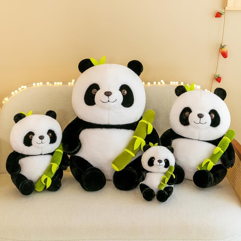 Miniatura 3 de XIGUI Lindo panda de peluche de 13.8 pulgadas con bambú, panda suave en animales de peluche, peluche de oso panda kawaii, regalo para niños, niñas,