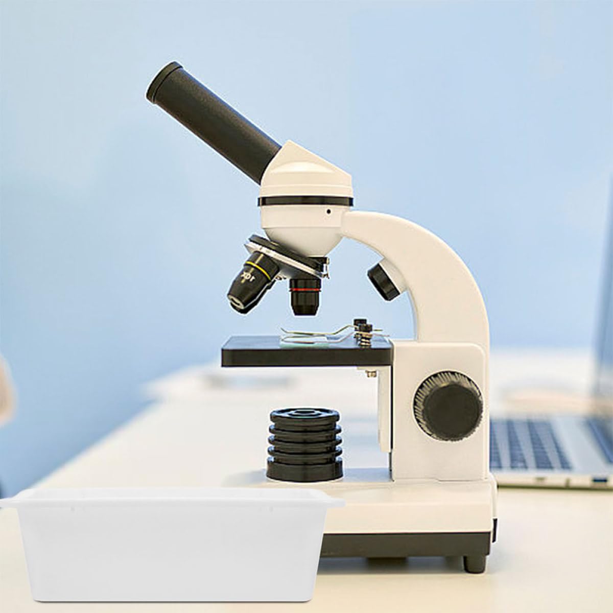 Operitacx 4 Stück Labortablett aus Weißem Kunststoff mit 240x170x65mm Chemikalienbeständig und Flüssigkeitsdicht für Laborarbeiten und Wissenschaftliche Forschung
