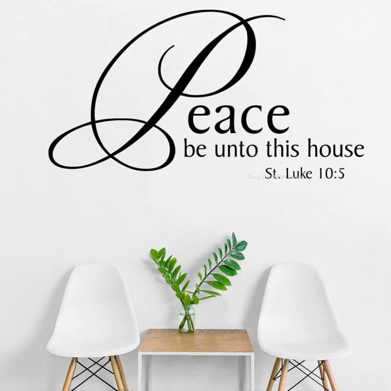 GADGETS WRAP Wall Decal Vinyl Sticker for Home Office Room Decoration Peace Be Unto This House Quotes Bible Verse Wall Sticker (B0B9317R32) Amazon Price History, Amazon Price Tracker