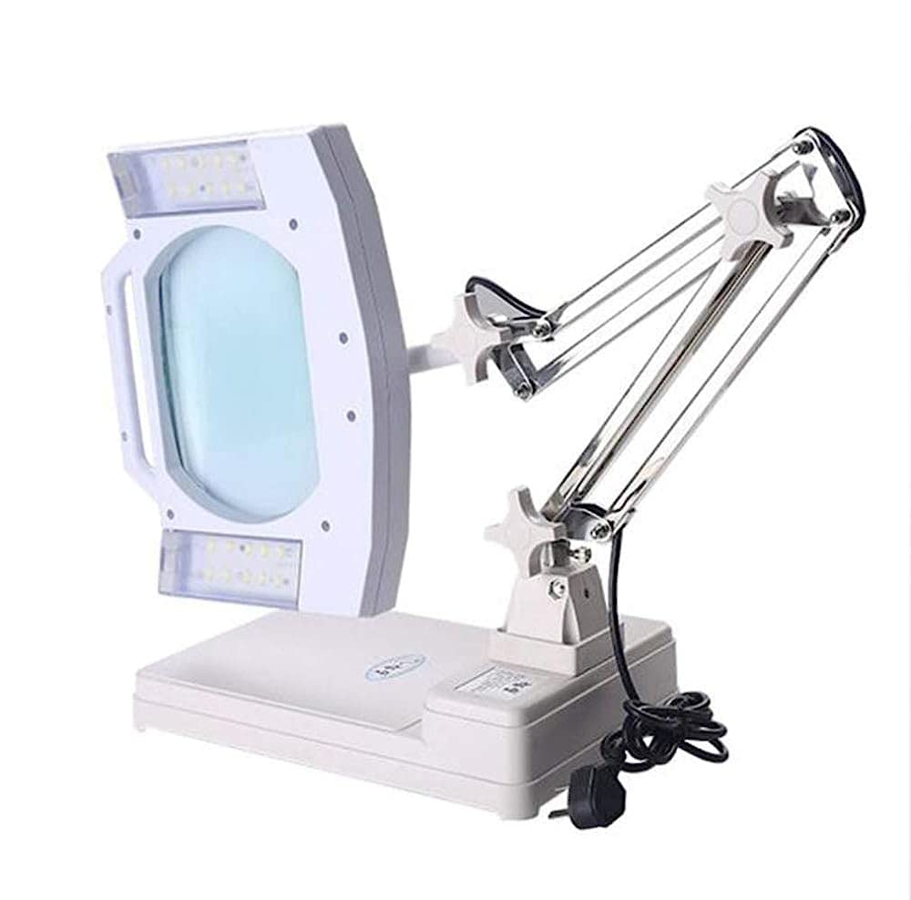 Lupas, LED 3X/5X/8X/10X, Lupa con Soporte de lámpara LED, Escritorio de Mesa Ajustable en Altura con Lupa iluminada para Lectura, Manualidades, Pasatiempos, Trabajo Vision