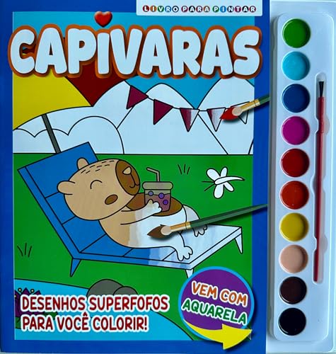 Capivaras Livro para Pintar com Aquarela: