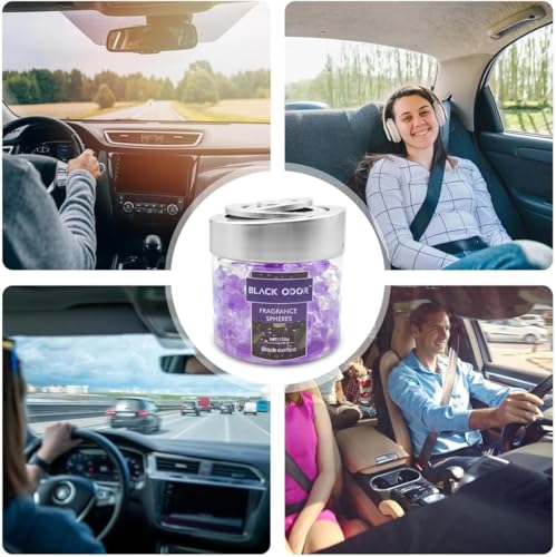 Image of BKN Super Fragrance Black Odor Car Air Freshener B0-10| 130g Bubble Gel Balls | Long-Lasting Scent for Home, Office, Car, Bathroom & Closet | Odor Eliminator & Room Deodorizer (Black Currant)