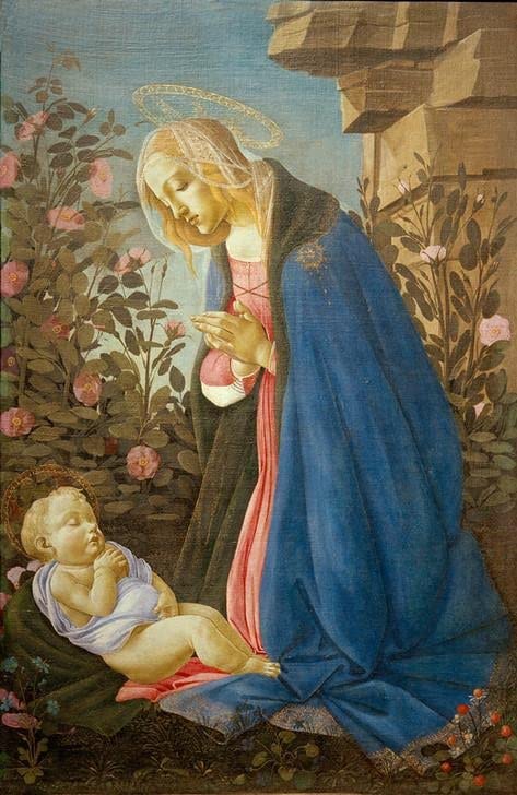 Poster Botticelli Adoration de l'enfant impression toile 50 x 70