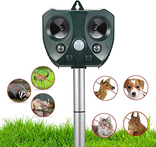 Preisvergleich Produktbild Lukasa Katzenschreck Tiervertreiber, wasserdichte Tiervertreiber Ultraschall Solar, 5 Modus einstellbar, für Hunde, Katzen, Füchse, Mäuse, Vögel, Skunks
