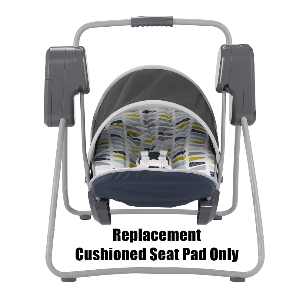 Replacement Part for Fisher-Price On The Go Baby Swing - GKH38 ~ Replacement Cushioned Seat Pad ~ Blue, Green and Gray Pattern