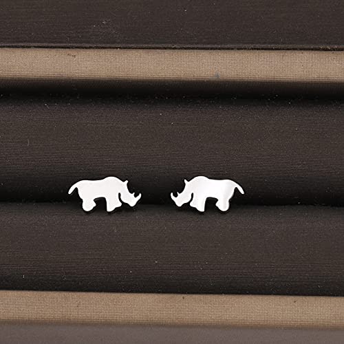 FAADBUK Rhino Stud Earrings - Rhinoceros Animal Jewelry Safari Wildlife Zoo Keeper Gift4
