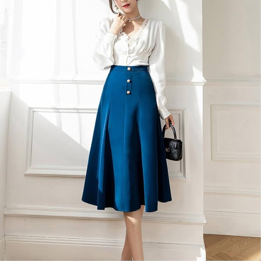 Amazon.co.jp: トレンディなソリッドエレガントオフィスミッド