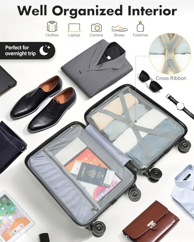 Lekesky Cabin Suitcase 55x35x22.5, TSA Lock Carry-On Luggage for EasyJet, British Airways, Jet2, Lightweight ABS Hard Shell, Blue - Image 5