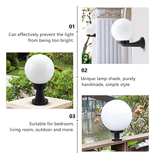 Image of Angoily 6 Inch White Acrylic Replacement Globe Round Lamp Shade Covers for Ceiling Wall Fixtures Lamp Posts Streetlight 80mm, 15X15X15CM, R513SNMFFL11T16MR