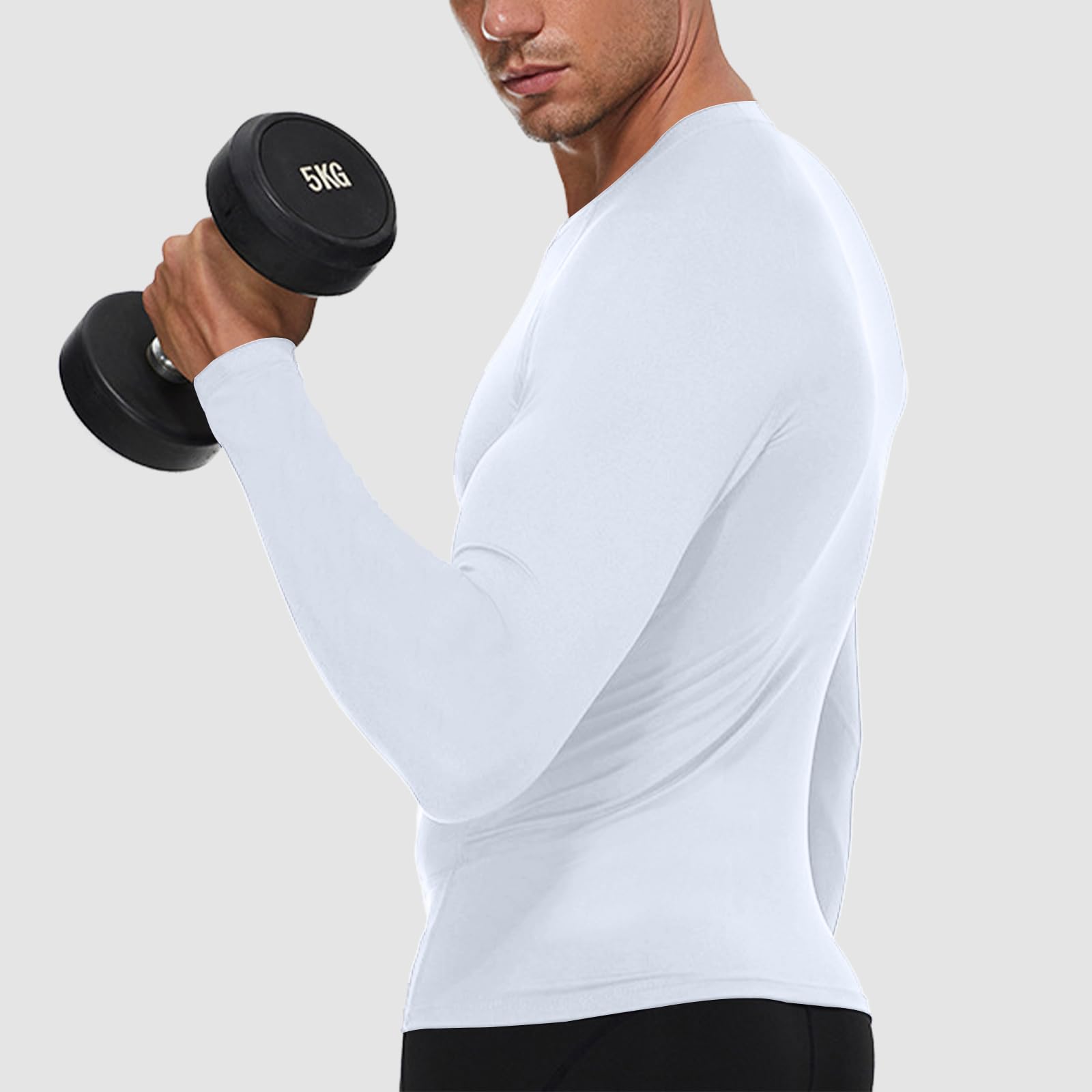 NuCamper Camiseta de Compresión de Manga Larga para Hombre, Base Layer para Correr Transpirable Secado Rápido Camiseta de Manga Larga para Running Gym Ciclismo Camisa