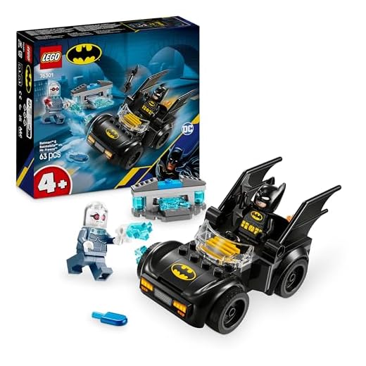 LEGO DC Batman: Batman & Batmobil vs. Mr. Freeze - Superhelden Auto Spielzeug mit 2 Minifiguren - Eisshooter mit Elementen zum Abfeuern - Geschenk für Jungen und Mädchen ab 4 Jahren 76301