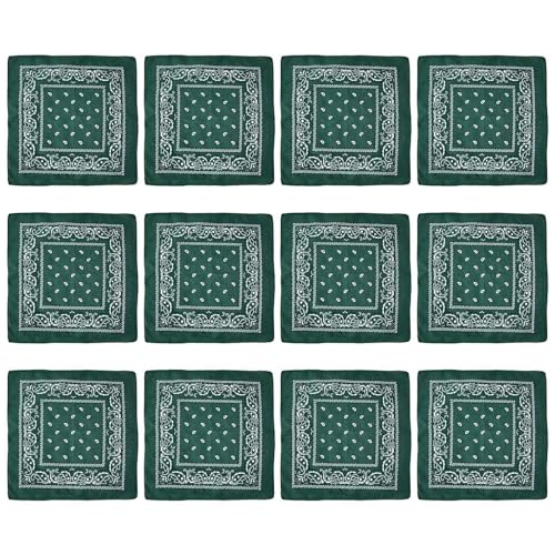 MEIBAOGE 12 pañuelos cuadrados grandes con estampado de flores de anacardo para la cabeza para actividades al aire libre