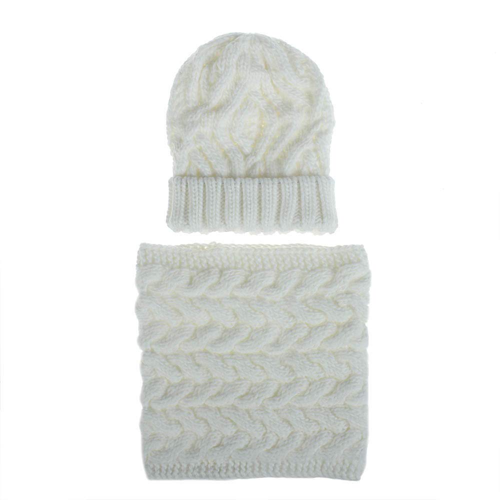 Ensemble hiver femme : bonnet tricoté chaud et snood doublé - 2