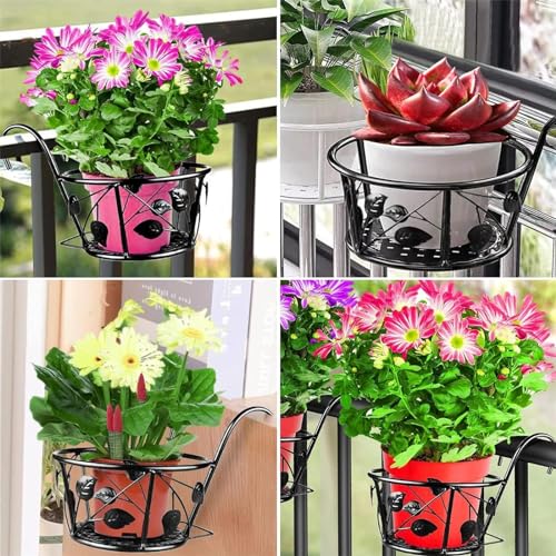 Support de pot de fleurs suspendu pour optimiser les petits balcons et clôtures - 5