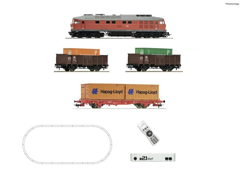 Roco 5110003 H0 z21start set digitale: locomotiva diesel BR 232 con treno merci DB AG