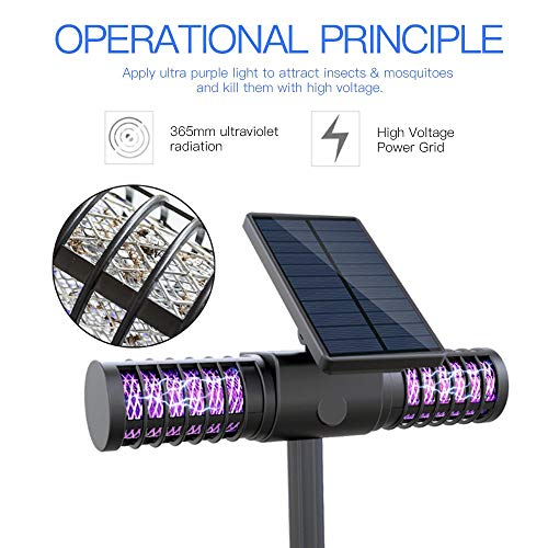 GODV-MX Solar Mosquito Killer Lamp Outdoor Waterproof Villa Yard Garden LED Light...