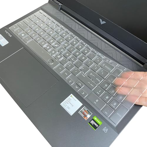 Image of Oaky Keyboard Cover for 2024 2023 HP Victus 15.6 inch FHD Gaming Laptop 15-FA , 15-FB Series & HP Victus 16.1 inch Waterproof Dust-Proof Ultra Thin Keyboard Skin Protector - TPU Clear