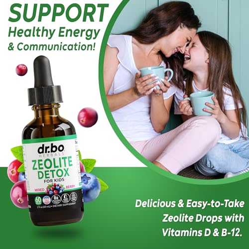 Zeolite Detox for Kids Liquid Drops - Advanced Clinoptilolite with Pure Vitamins B12 & D - Kids Gentle Body Daily Cleanse Focus & Speech Extra Clinoptilolite Zeolite Drops Detox Cleanse Supplement 2oz - Image 4
