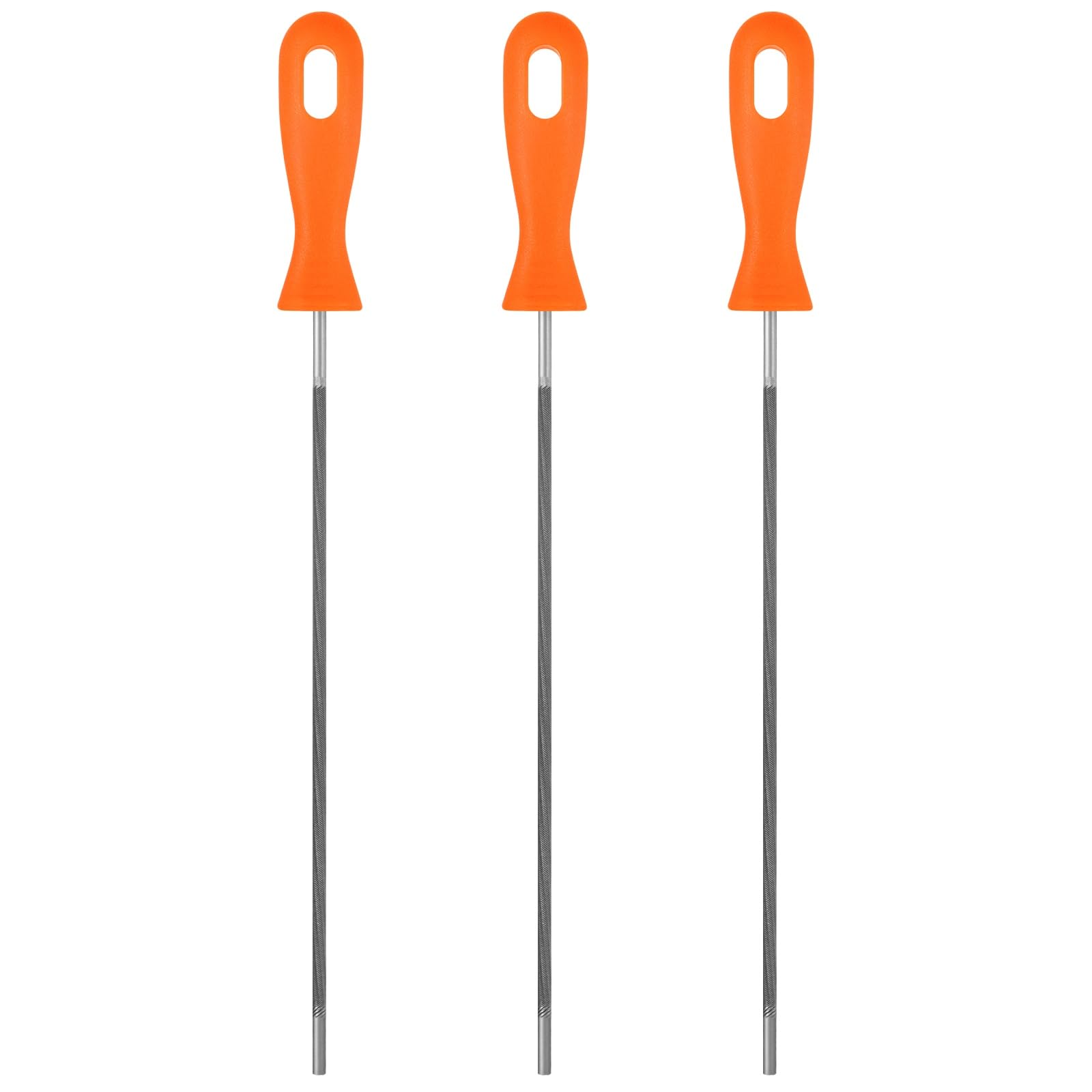 TIXIPEM Chain Saw Sharpening File with Plastic Handle[3pcs] Round Sharpening File Steel Chain Saw for Chainsaw&Woodworking [White,Orange- 5/32 Inch]