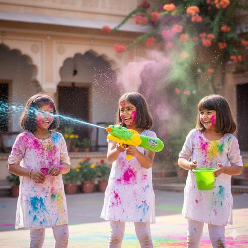 Image of Holi Dino Crocodile Pull-n-Pump Pressure Blaster Water Gun Pichkari | with Free Balloons || (Dino Blaster PoPo Toys