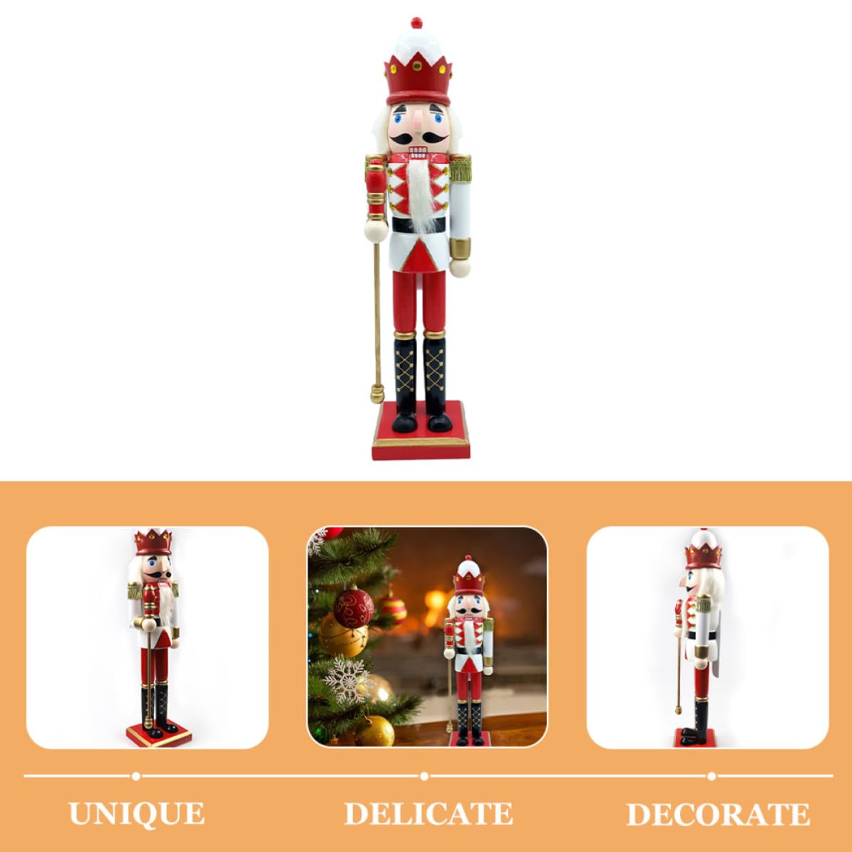 Sewroro Cascanueces de Madera Navideño, Soldado Decorativo para Escritorio