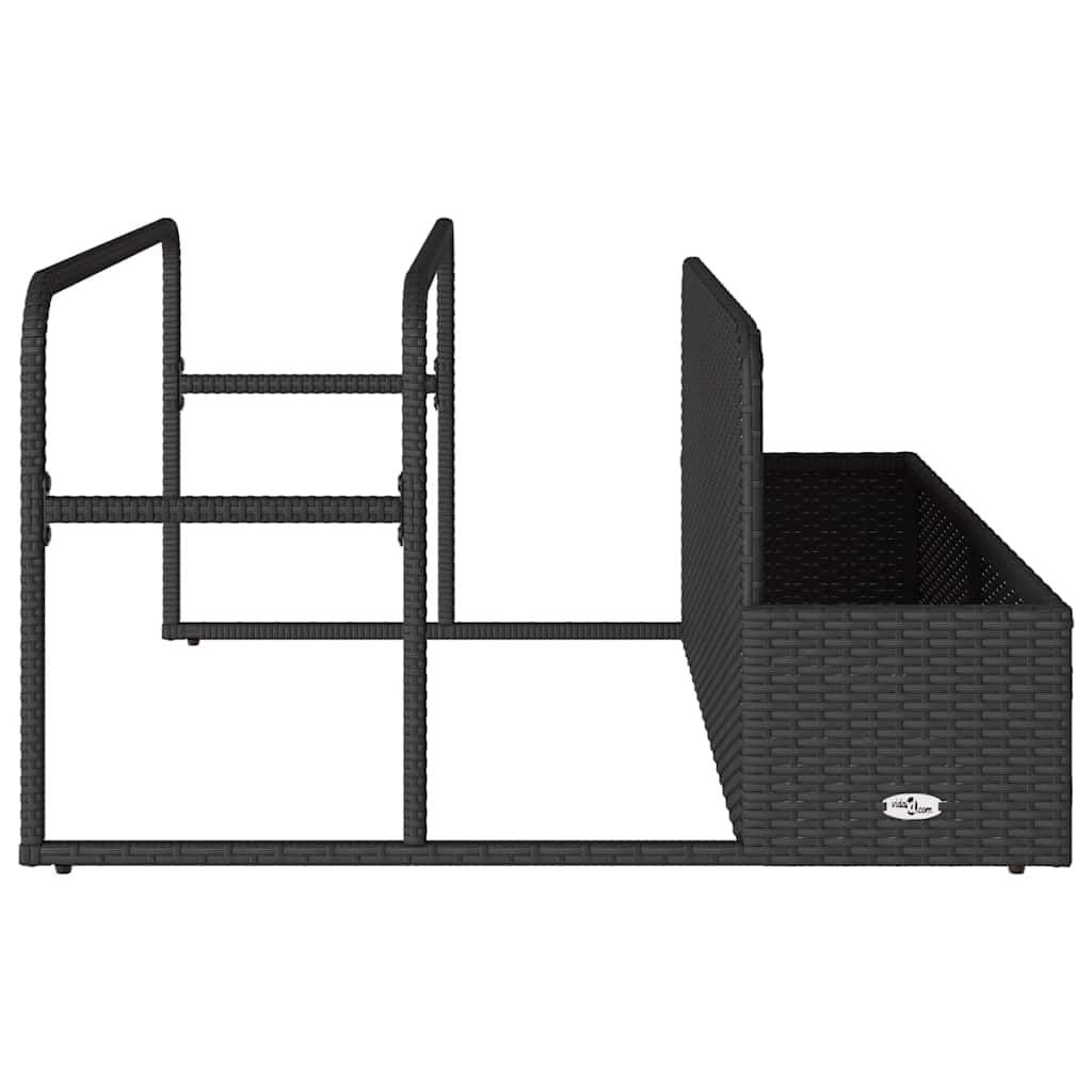 SKM Pool Aufbewahrungsbehälter Schwarz 110x100x57 cm Poly Rattan,Heim & Garten,Haushaltsbedarf,Aufbewahrung & Ordnungssysteme,Schwarz,9.8KG,4104088
