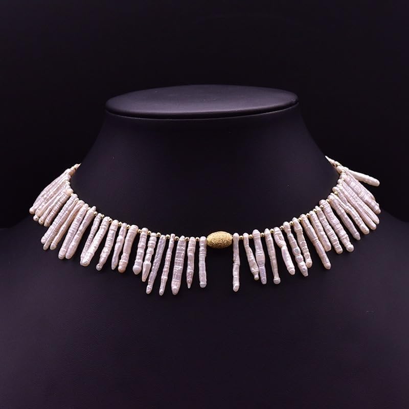 NONNYL Pearl Necklace for Women Gifts Sterling Silver Genuine White Freshwater Cultured Pearls Pendant Necklaces- Gifts for Mom Wife Her, Christmas Anniversary Birthday Fine Jewelry NO25203