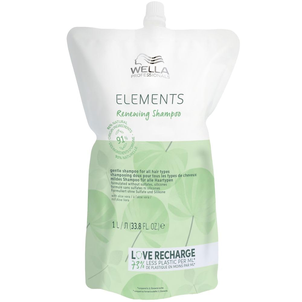 Wella Professionals Elements Renewing Shampoo – sulfat- & silikonfreie Pflege für empfindliche & juckende Kopfhaut – mit Aloe Vera & Vitamin E – beruhigend & feuchtigkeitsspendend