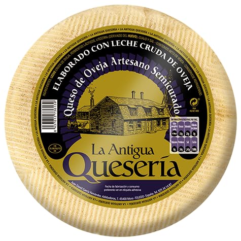 La Antigua Quesería, Queso Artesano Semicurado de Oveja, Leche Cruda, 2 Meses mínimo de Curación, 3kg