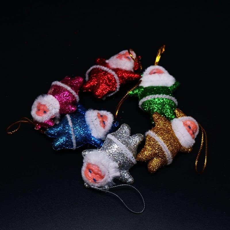 Miniatura 2 de Adornos decorativos para árbol de Navidad, juego de 6 bonitos adornos de Papá Noel rojo para colgar, decoración temática pequeña irrompible para