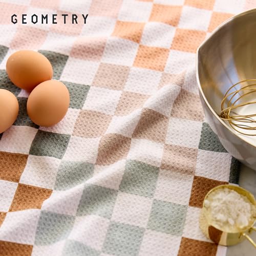 GEOMETRY Kitchen Tea Towels - Quick Dry Microfiber Dish Towels for Kitchen Checkmate CA, 18" x 30" 2-Pack - image 8