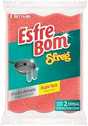 EsfreBom - Esponja Sfreg Dupla Face, Cor Vermelho/Amarelo, Bettanin