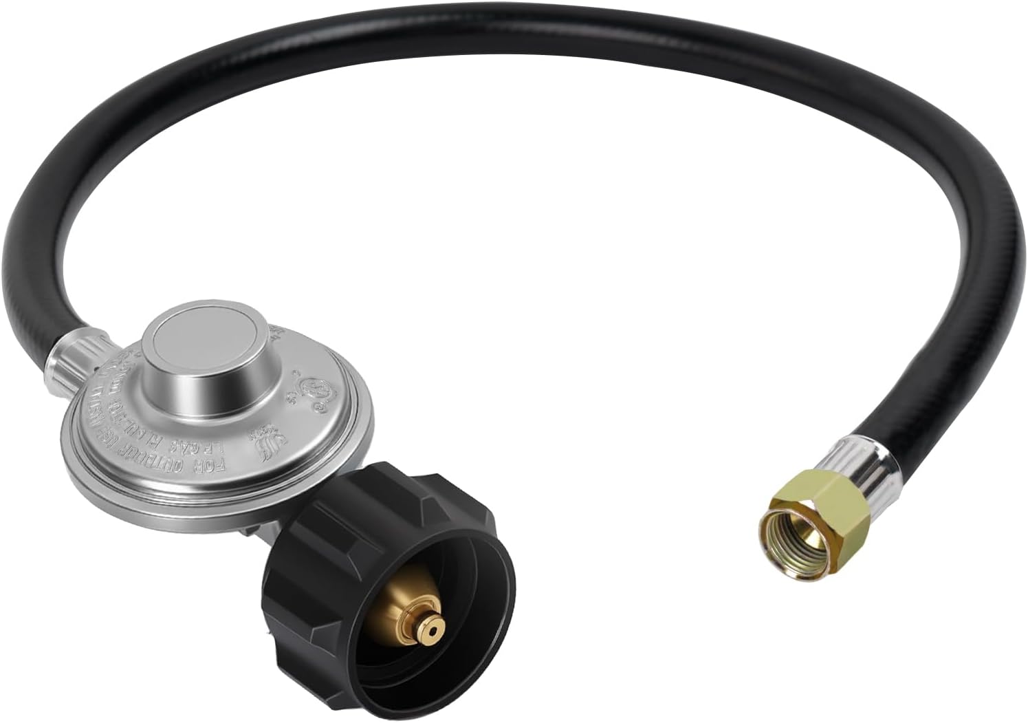 SHINESTAR 2 Feet Propane Regulator and Hose, Replacement Grill Part for Weber Spirit/Genesis, Blackstone 28"/36" Griddles, Patio Heater, Fire Pit and More, 3/8" Female Flare for Most LP Gas Grills