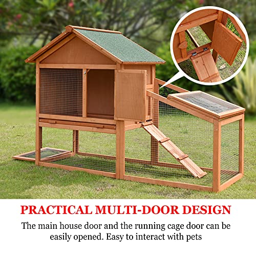 Outdoor Hühnerstall, wetterfester Hühnerhaus aus Holz, Hühnerkäfig mit Sandasphaltdach, verzinktes Gitter und Tablett… – Bild 4