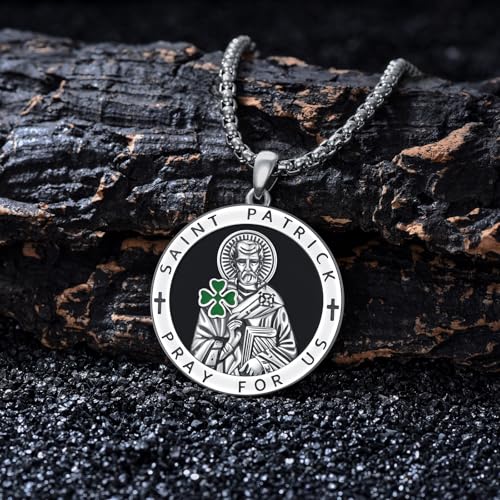 KQ&TTENG St Patricks Day Accessories, Irish St Patricks Pendant Necklace four leaf clover Necklace Shamrock Jewelry Father Day Gifts for Men Boyfriend Husband2