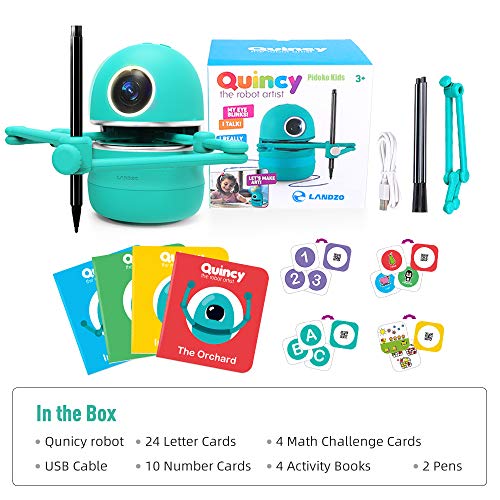 Pidoko Kids The Robot Artist - Includes Math and Alphabets Learning Cards - Drawing Art Toy for Boys and Girls