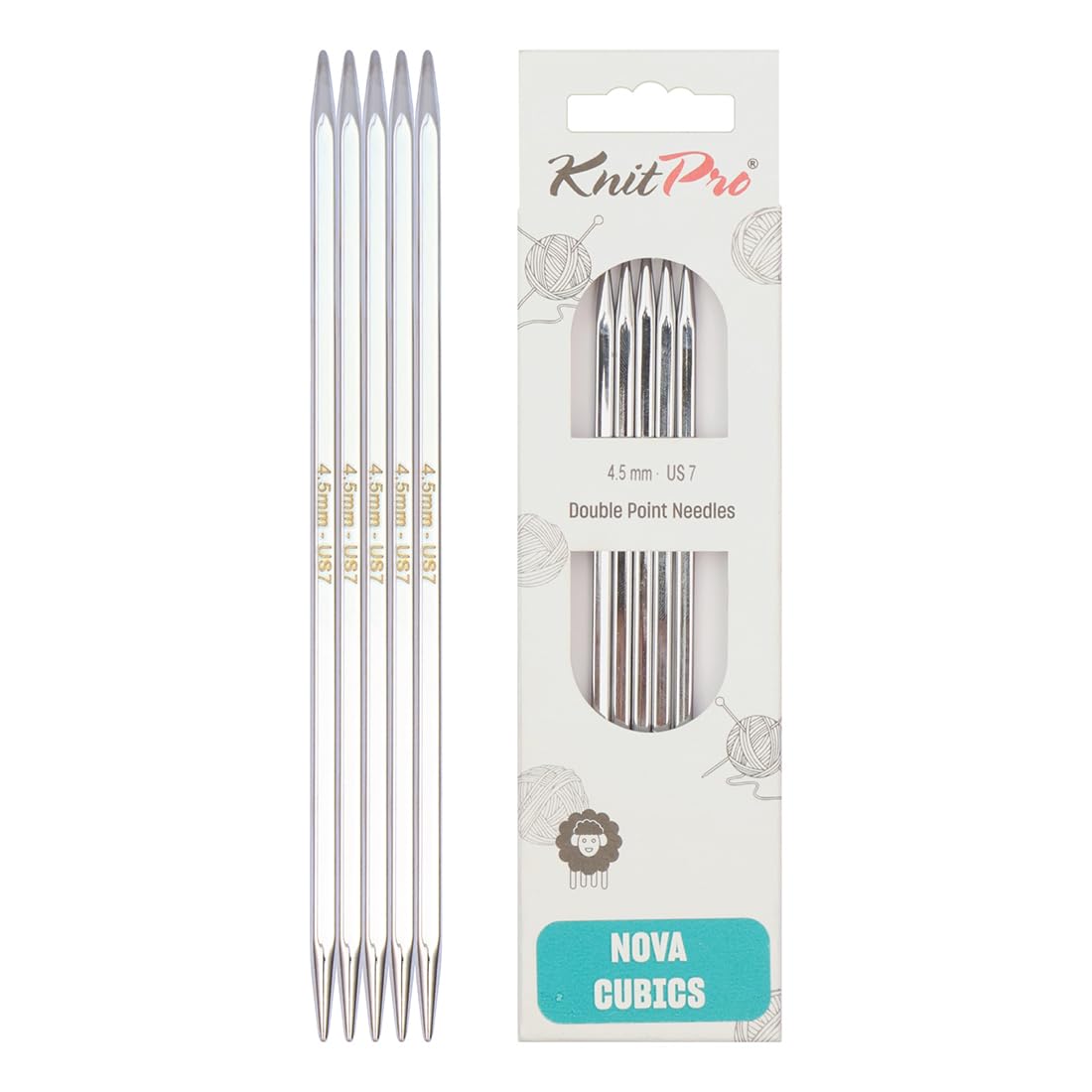 KnitPro Nova Cubics Double Pointed Needles 6" (15cm) | 4.50mm